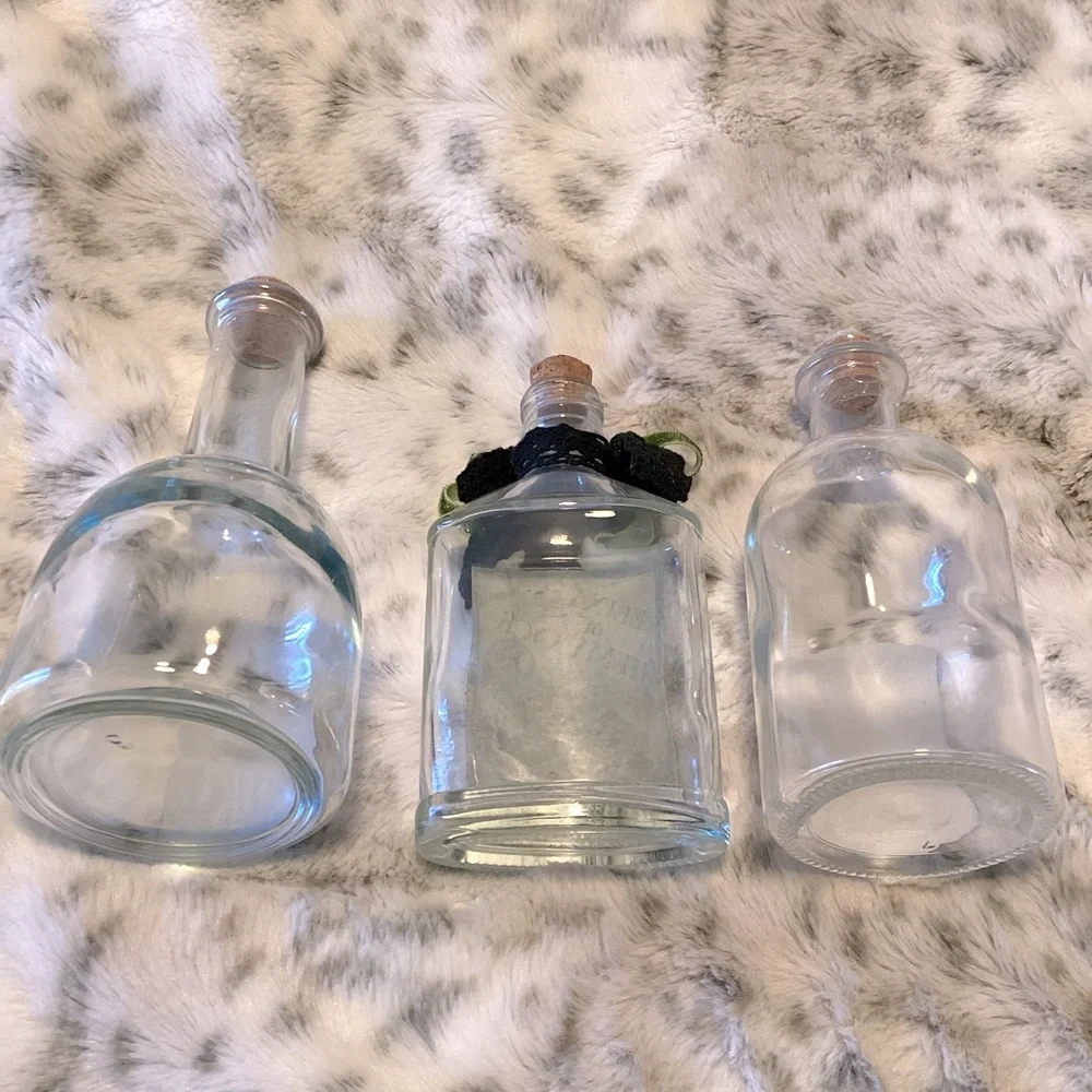Halloween Potion Bottles Set - Clear Glass